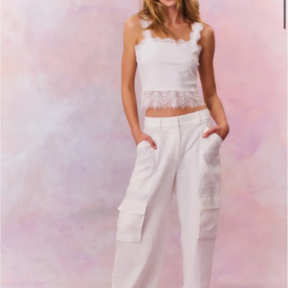 Loveshackfancy Pora linen pant size 2